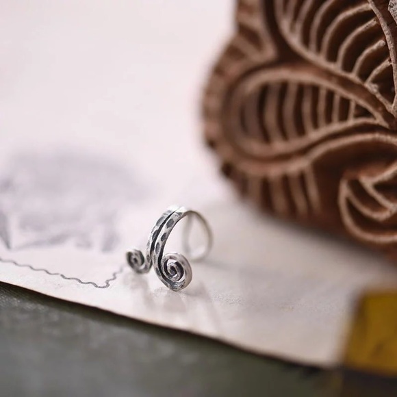 Sterling Silver Snail Ear Cuff Earrings - Picture 5 of 6